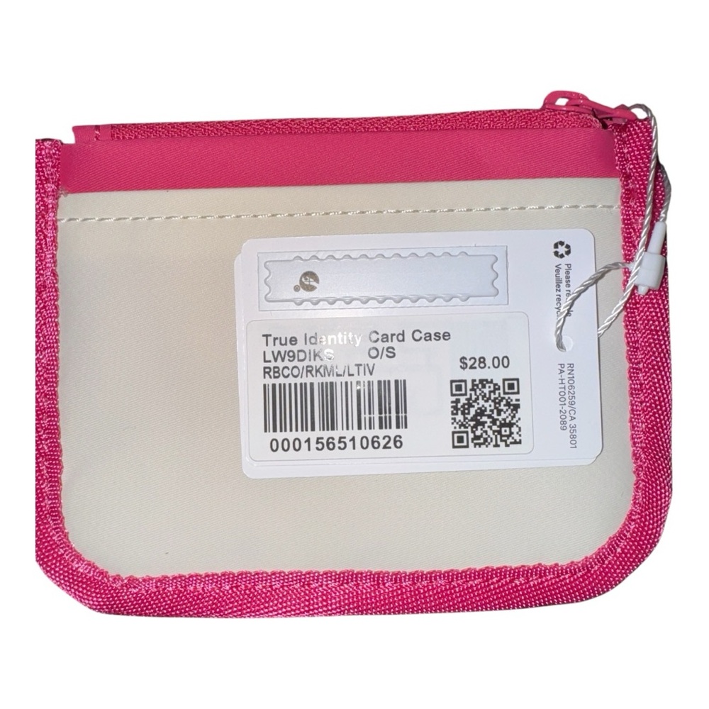Lululemon True Identity Card Case Raspberry Coulis/Rock Melon/Light Ivory NWT - Picture 3 of 4